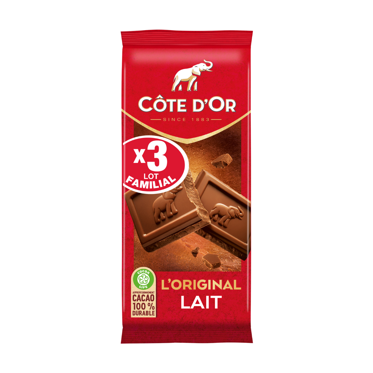 PALETTE COTE D'OR CHOCOLAT AU LAIT 3x100G